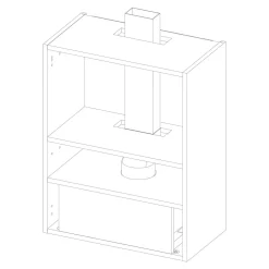 Korpus QUBIK 60x77 cm biały z czarnym okapem OKPZH19EF