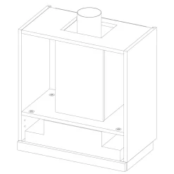 Korpus QUBIK 60x60 grafit z okapem czarnym OKPZH17EF