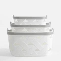 Kosz do przechowywania biały 30x23,2x16,8 cm