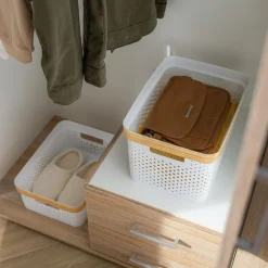 Kosz do przechowywania biały 36x27x24 cm