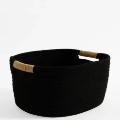 Kosz do przechowywania czarny 32x28x15 cm