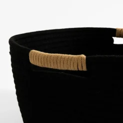 Kosz do przechowywania czarny 32x28x15 cm