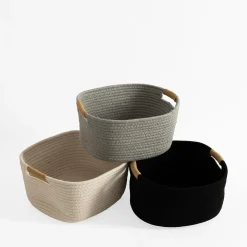 Kosz do przechowywania czarny 32x28x15 cm