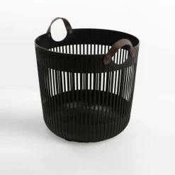 Kosz do przechowywania czarny 41x41x38 cm