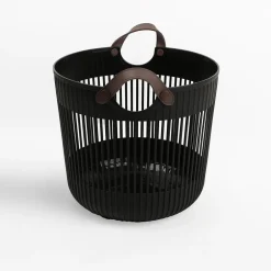 Kosz do przechowywania czarny 41x41x38 cm