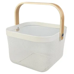 Kosz do przechowywania z uchwytem biały