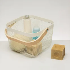 Kosz do przechowywania z uchwytem biały