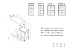 Kosz do sortowania odpadów INSIDE 2x20l