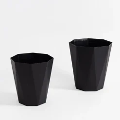 Kosz na śmieci geometryczny czarny 28 cm