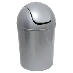 Kosz na śmieci z obrotową klapą srebrny 5 l