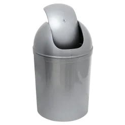 Kosz na śmieci z obrotową klapą srebrny 5 l