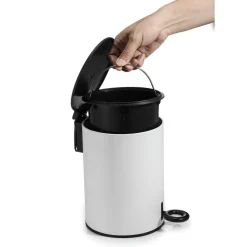 Kosz na śmieci z pedałem biały 3 l