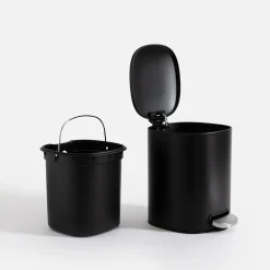 Kosz na śmieci z pedałem czarny mat 5 l