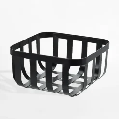 Kosz na owoce metalowy, czarny, 19x19 cm