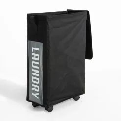 Kosz na pranie z pokrywką na kółkach 39x19x60 cm