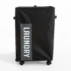 Kosz na pranie z pokrywką na kółkach 40x33x60 cm