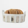 Koszyk na pieczywo z bawełnianym wkładem biały LIVIO