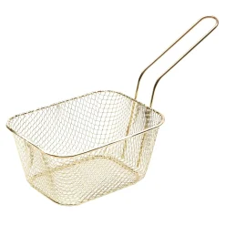 Koszyk ze stali nierdzewnej do serwowania frytek złoty