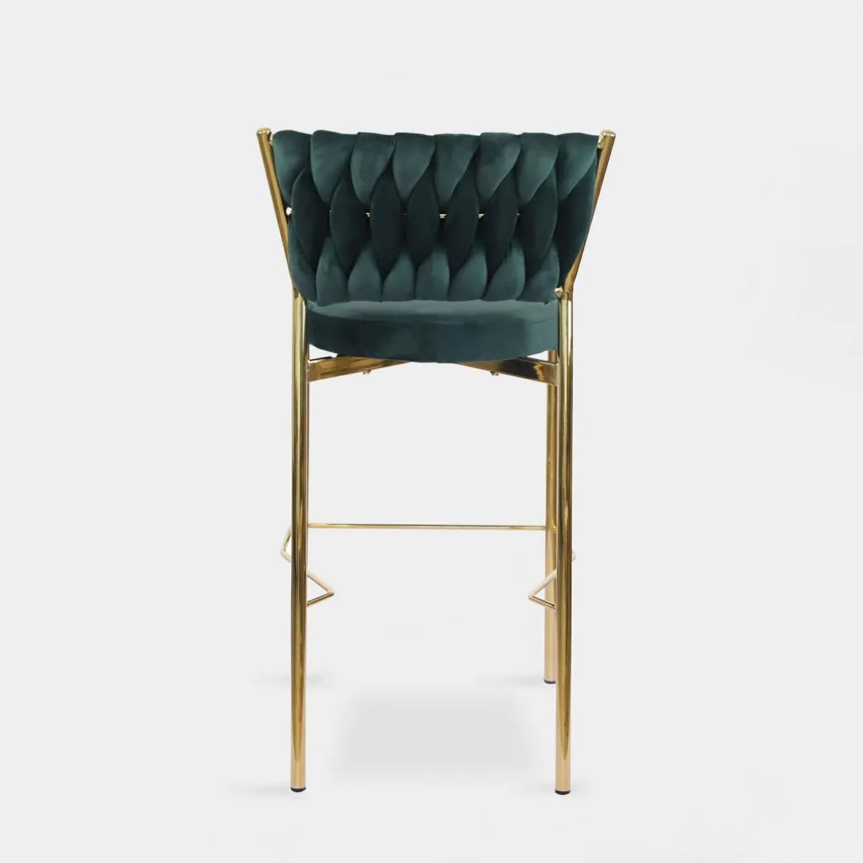 Krzesło barowe na złotych nogach zielone LIANA