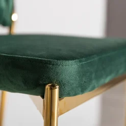 Krzesło barowe na złotych nogach zielone LIANA