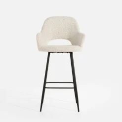 Krzesło barowe tapicerowane białe FILIE