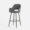 Krzesło barowe tapicerowane szare FILIE