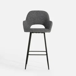 Krzesło barowe tapicerowane szare FILIE