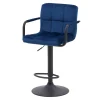 Krzesło barowe welurowe granatowe UCEDO