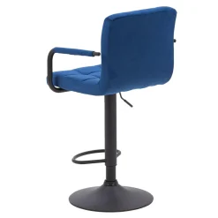 Krzesło barowe welurowe granatowe UCEDO