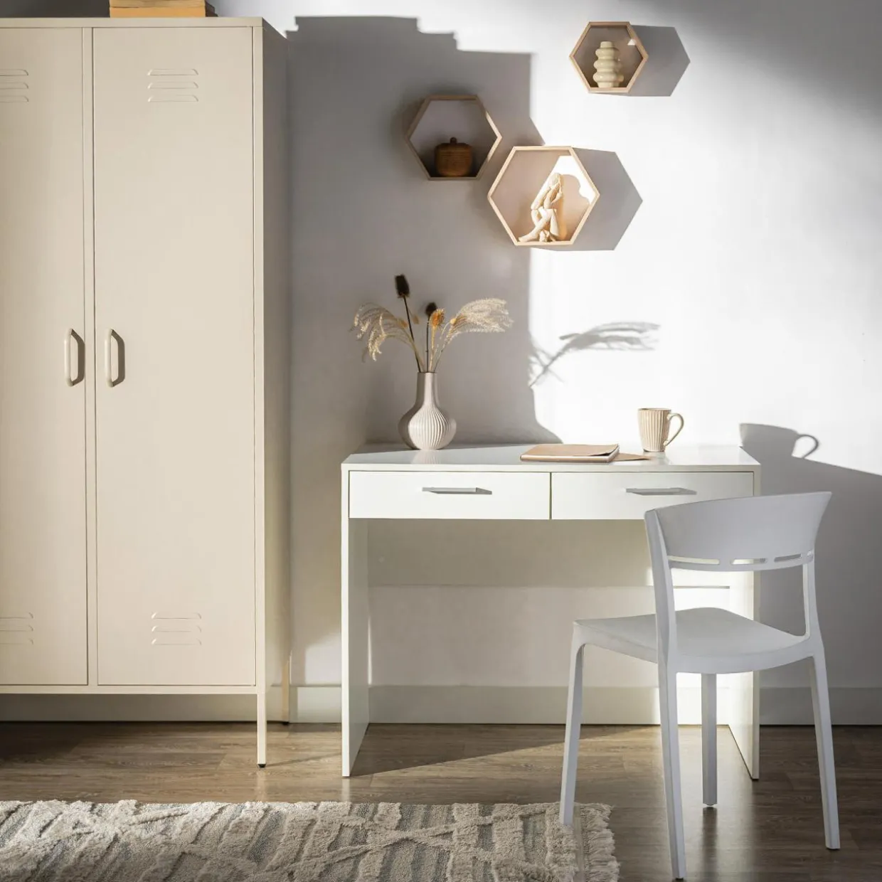 Krzesło do jadalni białe KNITT