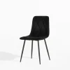 Krzesło do jadalni welurowe ABIA czarne