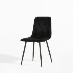 Krzesło do jadalni welurowe ABIA czarne