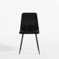 Krzesło do jadalni welurowe ABIA czarne