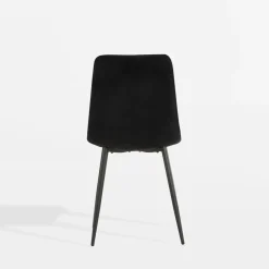 Krzesło do jadalni welurowe ABIA czarne