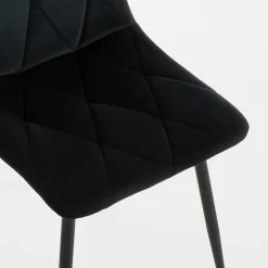 Krzesło do jadalni welurowe ABIA czarne