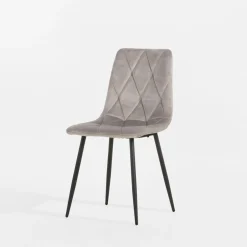 Krzesło do jadalni welurowe ABIA szare