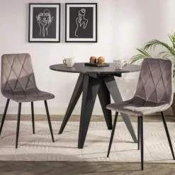 Krzesło do jadalni welurowe ABIA szare