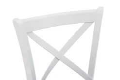 Krzesło drewniane białe, z czarnym siedziskiem FRESCO