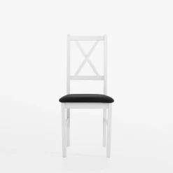 Krzesło drewniane biało-czarne RUBON