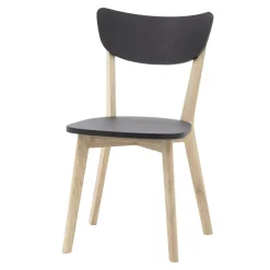 Krzesło drewniane z czarnym siedziskiem REMI