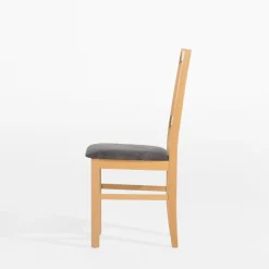Krzesło drewniane z szarym siedziskiem ONTIKA II