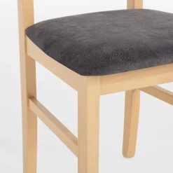 Krzesło drewniane z szarym siedziskiem ONTIKA II