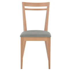 Krzesło drewniane z szarym siedziskiem ERIN