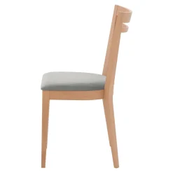 Krzesło drewniane z szarym siedziskiem ERIN