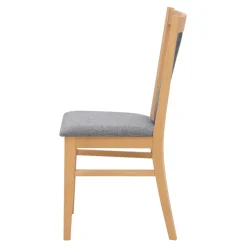 Krzesło drewniane z tapicerowanym siedziskiem NIKAS