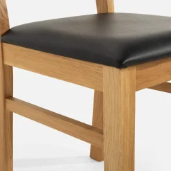 Krzesło drewniane ze skórą naturalną LEVKE