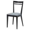 Krzesło drewniane ze srebrnym siedziskiem ERIN