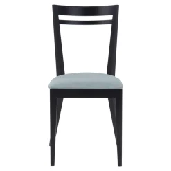 Krzesło drewniane ze srebrnym siedziskiem ERIN