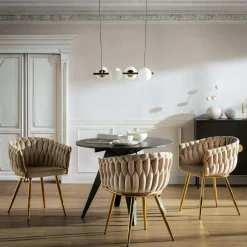 Krzesło glamour beżowe LIANA