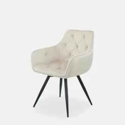 Krzesło obrotowe welurowe beż ATMOSO